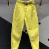 Original Design Yellow Pockets Hollow Out Denim Pants Fall ML0723 -Ada Fashion Original Design Yellow Pockets Hollow Out Denim Pants Fall Ada Fashion 163894638