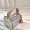 Original Silver Powder Color Matching Woven Pattern Handbag ZX1010 1 Original Silver Powder Color Matching Woven Pattern Handbag ZX1010 -Ada Fashion Original Silver Powder Color Matching Woven Pattern Handbag1