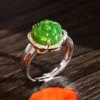 Green Sterling Silver Jade Zircon Floral Rings -Ada Fashion Oversize Green Sterling Silver Jade Zircon Floral Rings Ada Fashion 177888187