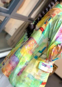 Plus Size Rainbow Tie Dye Linen UPF 50+ Coat Jacket Summer LY7233 -Ada Fashion Plus Size Rainbow Tie Dye Linen UPF 50 Coat Jacket Summer5