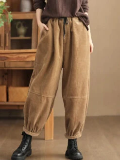 Women Solid Loose Fleece-lined Pants -Ada Fashion Plus Size Women Casual Solid Loose Fleece lined Pants Ada Fashion 178163521