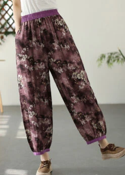 Purple Print Pockets Crop Beach Pants Summer LY7552 -Ada Fashion Purple Print Pockets Crop Beach Pants Summer1 0d2f8632 4257 4c52 bcb7 deeed13ec2c8