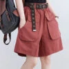 Red Pockets Elastic Waist Wide Leg Shorts LY6029 -Ada Fashion Red Pockets Elastic Waist Wide Leg Shorts1 249120ed 81b2 4a2b bc20 a553b3cd9f36