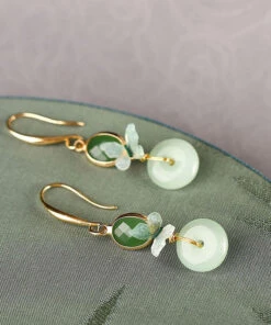 Regular Green Sterling Silver Coloured Glaze Floral Drop Earring LY2040 -Ada Fashion Regular Green Sterling Silver Coloured Glaze Floral Drop Earring5