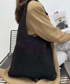 Retro Coffee Hollow Out Cotton Satchel Bag Handbag LY1380 -Ada Fashion Retro Coffee Hollow Out Cotton Satchel Bag Handbag4