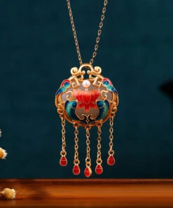 Retro Colorblock Sterling Silver Overgild Jade Enamel Every Year There Is Fish Tassel Pendant Necklace KX1079 8 Retro Colorblock Sterling Silver Overgild Jade Enamel Every Year There Is Fish Tassel Pendant Necklace KX1079 -Ada Fashion Retro Colorblock Sterling Silver Overgild Jade Enamel Every Year There Is Fish Tassel Pendant Necklace2