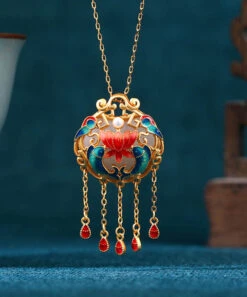 Retro Colorblock Sterling Silver Overgild Jade Enamel Every Year There Is Fish Tassel Pendant Necklace KX1079 9 Retro Colorblock Sterling Silver Overgild Jade Enamel Every Year There Is Fish Tassel Pendant Necklace KX1079 -Ada Fashion Retro Colorblock Sterling Silver Overgild Jade Enamel Every Year There Is Fish Tassel Pendant Necklace3