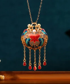 Retro Colorblock Sterling Silver Overgild Jade Enamel Every Year There Is Fish Tassel Pendant Necklace KX1079 10 Retro Colorblock Sterling Silver Overgild Jade Enamel Every Year There Is Fish Tassel Pendant Necklace KX1079 -Ada Fashion Retro Colorblock Sterling Silver Overgild Jade Enamel Every Year There Is Fish Tassel Pendant Necklace4