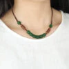 Retro Green Hand Woven Coloured Glaze Gratuated Bead Necklace KX1014 -Ada Fashion Retro Green Hand Woven Coloured Glaze Gratuated Bead Necklace1