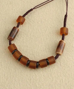 Retro Green Hand Woven Coloured Glaze Gratuated Bead Necklace KX1014 -Ada Fashion Retro Green Hand Woven Coloured Glaze Gratuated Bead Necklace4