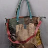 Retro Handmade Contrasting Color Large Capacity Cowhide Single Satchel Bag Handbag ZX1014