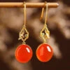 Retro Red Sterling Silver Overgild Inlaid Gem Stone Drop Earrings LY8982 -Ada Fashion Retro Red Sterling Silver Overgild Inlaid Gem Stone Drop Earrings Ada Fashion 153015589
