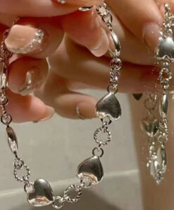 Retro Silk Stainless Steel Love Cuff Two Piece Set KX1004 -Ada Fashion Retro Silk Stainless Steel Love Cuff Two Piece Set5