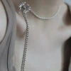 Retro Silk Sterling Silver Bow Tassel Pendant Necklace GH1072 -Ada Fashion Retro Silk Sterling Silver Bow Tassel Pendant Necklace1