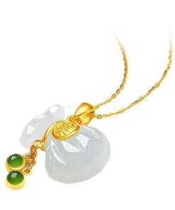 Retro White Sterling Silver Inlaid Jade Graphic Pendant Necklace TW1043 -Ada Fashion Retro White Sterling Silver Inlaid Jade Graphic Pendant Necklace5