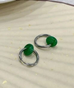 Simple Grey Dot Copper Hoop Earrings LY8535 11 Simple Grey Dot Copper Hoop Earrings LY8535 -Ada Fashion Simple Grey Dot Copper Hoop Earrings Ada Fashion 150926315