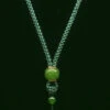 Simple Light Green Hand Knitting Jade Pendant Necklace ML0352