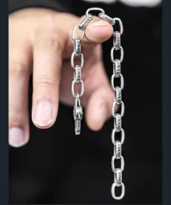 Simple Silk Copper Silvering Carving Chain Bracelet ML0253 -Ada Fashion Simple Silk Copper Silvering Carving Chain Bracelet4