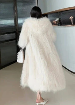 Hooded Fuzzy Fur Fluffy Coat Winter -Ada Fashion Style Beige Pockets Patchwork Hooded Fuzzy Fur Fluffy Coat Winter Ada Fashion 177570142
