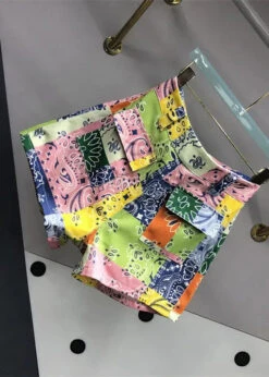 Style Colorblock Zip Up Print Pockets Patchwork Denim Shorts Summer ML0782 -Ada Fashion Style Colorblock Zip Up Print Pockets Patchwork Denim Shorts Summer Ada Fashion 163914796