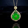 Style Gold Green Agate Zircon Circular Pendant Necklace ML0302 -Ada Fashion Style Gold Green Agate Zircon Circular Pendant Necklace Ada Fashion 161801625