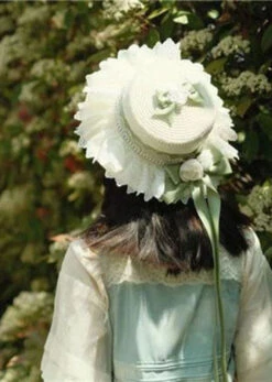 Style Light Green Lace Bow Floral Straw Woven Sun Hat LC0540 -Ada Fashion Style Light Green Lace Bow Floral Straw Woven Sun Hat3