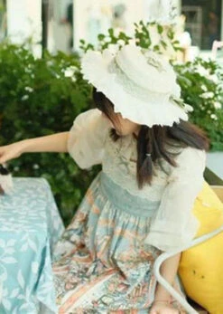 Style Light Green Lace Bow Floral Straw Woven Sun Hat LC0540 -Ada Fashion Style Light Green Lace Bow Floral Straw Woven Sun Hat4