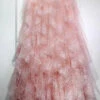 Style Pink Asymmetrical Wrinkled Elastic Waist Tulle Skirts Spring HA1061