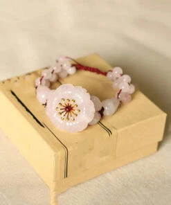 Style Pink Hand Woven Crystal Garnet Charm Bracelet ML0656 -Ada Fashion Style Pink Hand Woven Crystal Garnet Charm Bracelet Ada Fashion 162814096