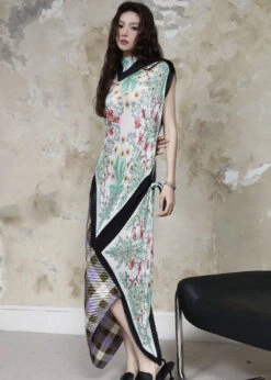 Stylish Asymmetrical Wrinkled Wear On Both Sides Dress Sleeveless LY7732 -Ada Fashion Stylish Asymmetrical Wrinkled Wear On Both Sides Dress Sleeveless5