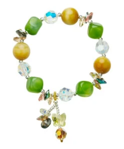 Stylish Avocado Green Crystal Agate Tiger's Eye Charm Bracelet ML0663 -Ada Fashion Stylish Avocado Green Crystal Agate Tiger s Eye Charm Bracelet Ada Fashion 162810655