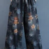 Stylish Black Oversized Print Cotton Denim Straight Pants Spring LY1539 -Ada Fashion Stylish Black Oversized Print Cotton Denim Straight Pants Spring1
