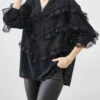 Stylish Ruffled Patchwork Lace Blouses -Ada Fashion Stylish Black Ruffled Patchwork Lace Blouses Fall Ada Fashion 176263298