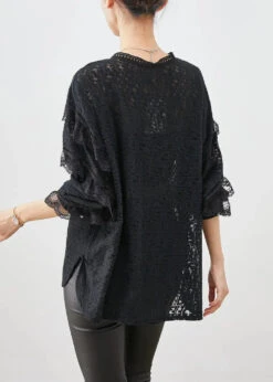 Stylish Ruffled Patchwork Lace Blouses -Ada Fashion Stylish Black Ruffled Patchwork Lace Blouses Fall Ada Fashion 176263514