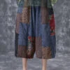 Stylish Blue Oversized Patchwork Denim Crop Pants Summer LY4076