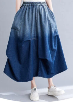 Stylish Blue Wrinkled Asymmetrical Pockets Patchwork Denim Skirts Summer LY5692 -Ada Fashion Stylish Blue Wrinkled Asymmetrical Pockets Patchwork Denim Skirts Summer2