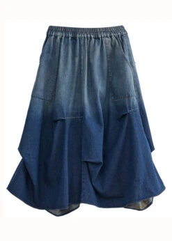 Stylish Blue Wrinkled Asymmetrical Pockets Patchwork Denim Skirts Summer LY5692 -Ada Fashion Stylish Blue Wrinkled Asymmetrical Pockets Patchwork Denim Skirts Summer5