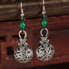 Stylish Green Sterling Silver Green Agate Drop Earrings LY2048 -Ada Fashion Stylish Green Sterling Silver Green Agate Drop Earrings1