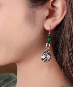 Stylish Green Sterling Silver Green Agate Drop Earrings LY2048 9 Stylish Green Sterling Silver Green Agate Drop Earrings LY2048 -Ada Fashion Stylish Green Sterling Silver Green Agate Drop Earrings3