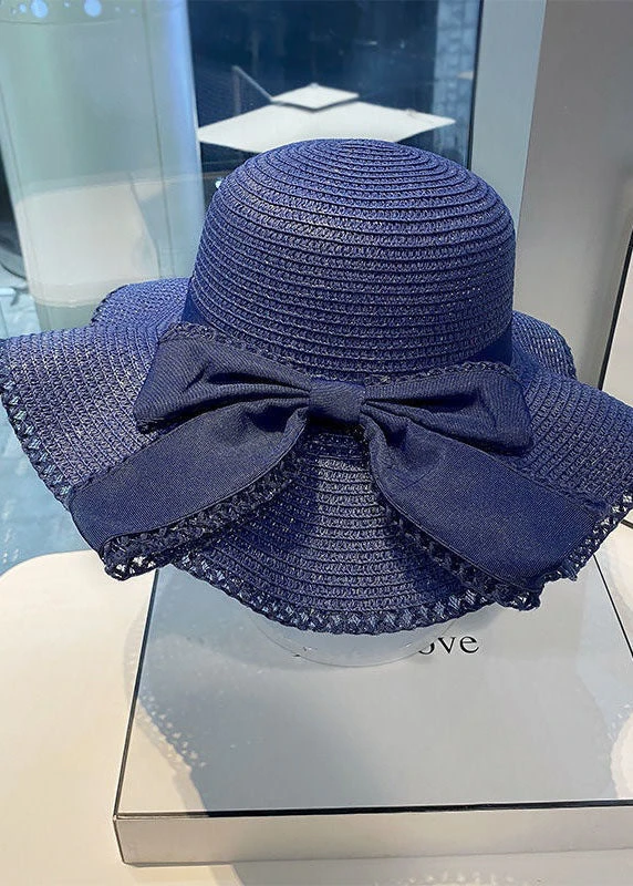 Stylish Khaki Bow Beach Straw Woven Floppy Sun Hat LC0541 4 Stylish Khaki Bow Beach Straw Woven Floppy Sun Hat LC0541 - Image 2