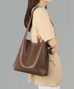 Stylish Light Brown Large CapacityCalf Leather Satchel Bag Handbag ZX1013 -Ada Fashion Stylish Light Brown Large Capacity Calf Leather Satchel Bag Handbag3