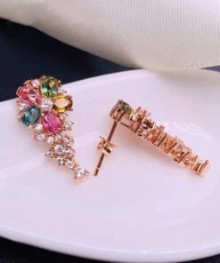 Stylish Rainbow Sterling Silver Overgild Crystal Zircon Stud Earrings KX1013 -Ada Fashion Stylish Rainbow Sterling Silver Overgild Crystal Zircon Stud Earrings3