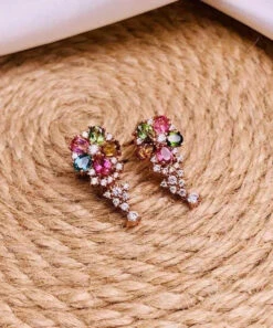 Stylish Rainbow Sterling Silver Overgild Crystal Zircon Stud Earrings KX1013 -Ada Fashion Stylish Rainbow Sterling Silver Overgild Crystal Zircon Stud Earrings4