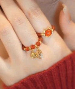 Stylish Red Sterling Silver Overgild Crystal Rings Two Piece Set KX1036 -Ada Fashion Stylish Red Sterling Silver Overgild Crystal Rings Two Piece Set4