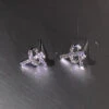 Stylish Silk Sterling Silver Zircon Love Stud Earrings GH1006