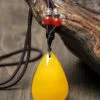 Stylish Yellow Hand Knitting Beeswax Water Drop Pendant Necklace ML1327 -Ada Fashion Stylish Yellow Hand Knitting Beeswax Water Drop Pendant Necklace Ada Fashion 165340659