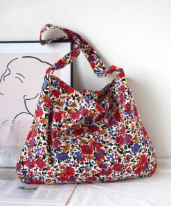 Summer Beige Print Large Capacity Canvas Satchel Bag Handbag SX1005 -Ada Fashion Summer Beige Print Large Capacity Canvas Satchel Bag Handbag3