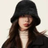 Unique Black Faux Fur Cloche Hat LY545 -Ada Fashion Unique Black Faux Fur Cloche Hat1