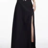 Unique Black Front Open High Waist Patchwork Spandex Maxi Skirts Summer LY9108 -Ada Fashion Unique Black Front Open High Waist Patchwork Spandex Maxi Skirts Summer1 573b6fd8 ba59 4303 a100 a1ded300497c