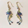 Unique Blue Sterling Silver Overgild Cloisonne Drop Earrings TW1025 -Ada Fashion Unique Blue Sterling Silver Overgild Cloisonne Drop Earrings1
